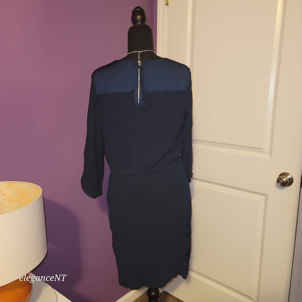 H&M Dark Blue Long Sleeve Dress Sz: 12 - Picture 6 of 10
